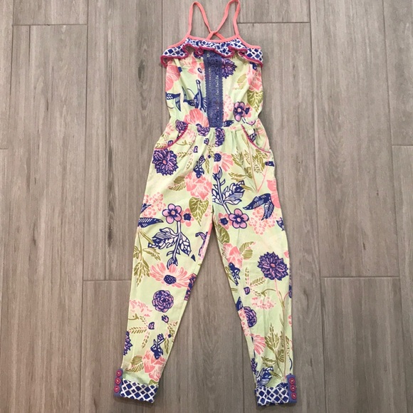 Matilda Jane Floral Horseshoe Jumpsuit Size 10